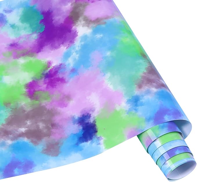 HTVSTD Purple Tie Dye HTV Heat Transfer Vinyl 12×8ft Iron on Vinyl | Vivid Color