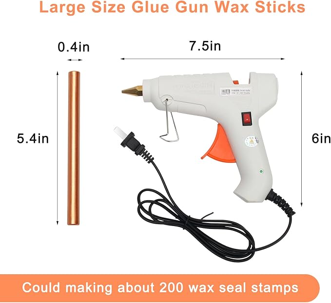 Sealing Wax Sticks 12P with Glue Gun, Luxiv 5.4" Sealing Wax Sticks 10MM Fire
