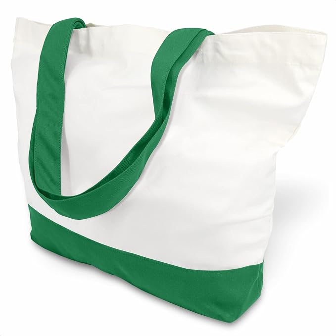 TOPDesign 3-Pack Super Strong Large 12oz Cotton Canvas Tote Bags, Reusable