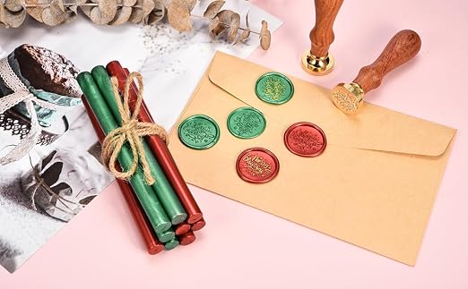Yoption Wax Seal Kit, Merry Christmas Wax Seal Stamp, Christmas Cards, Wine