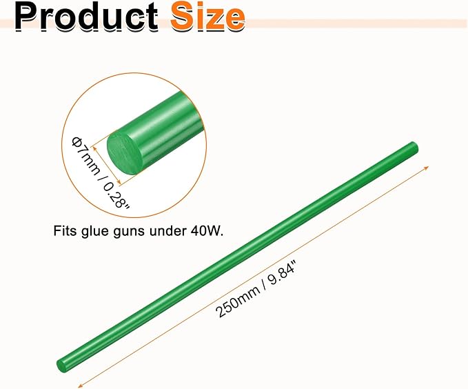 HARFINGTON 10pcs Hot Glue Sticks 0.28" Dia x 9.84" Long EVA Mini Hot Melt