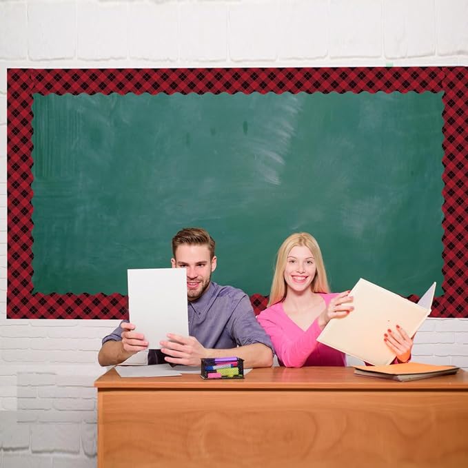 69 Ft Valentine's Day Bulletin Board Borders, Buffalo Plaid Bulletin Board