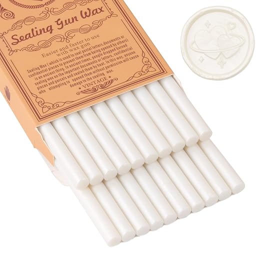 Pearl White Sealing Wax Sticks, WASOHLING 20Pcs Glue Gun Wax Seal Sticks