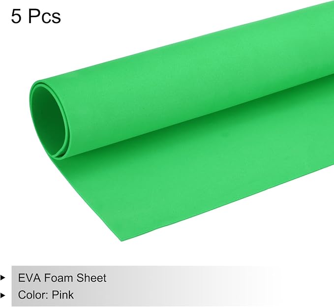 MECCANIXITY EVA Foam Sheets Bright Green 35.4 Inch x 19.7 Inch 2mm Thick Crafts