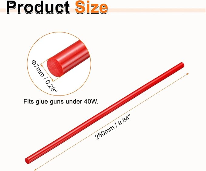 HARFINGTON 10pcs Hot Glue Sticks 0.28" Dia x 9.84" Long EVA Mini Hot Melt