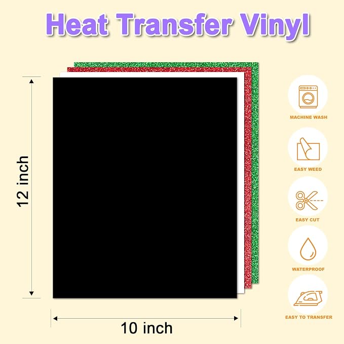 DUEUIOE HTV Heat Transfer Vinyl 80 Sheets 12''x10''