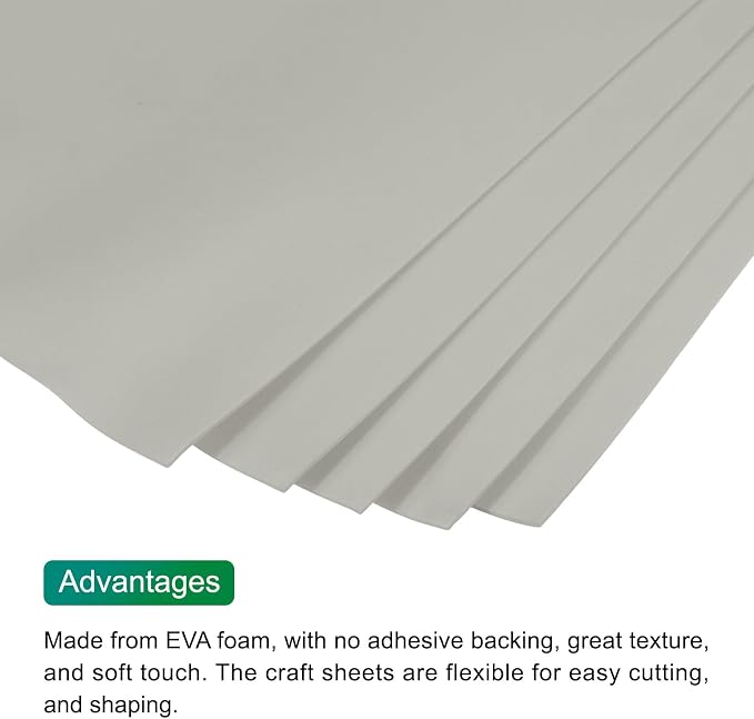 MECCANIXITY EVA Foam Sheets Grey 35.4 Inch x 19.7 Inch 2mm Thick Crafts Foam