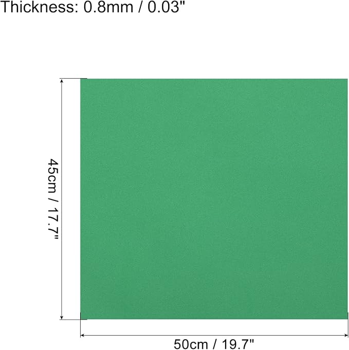 MECCANIXITY EVA Foam Sheets Light Green 19.7 Inch x 17.7 Inch 0.8mm Thick