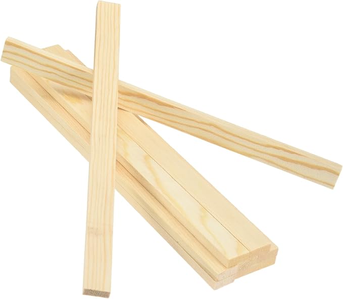 MECCANIXITY 10Pcs Wood Strips Slats, 5/16" x 7/8" x 12" Thin Wood Sticks Flat