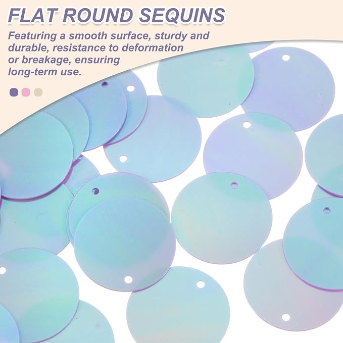 MECCANIXITY 700 Pcs Flat Round Sequins 15mm/0.6 Inch Loose Paillettes Craft