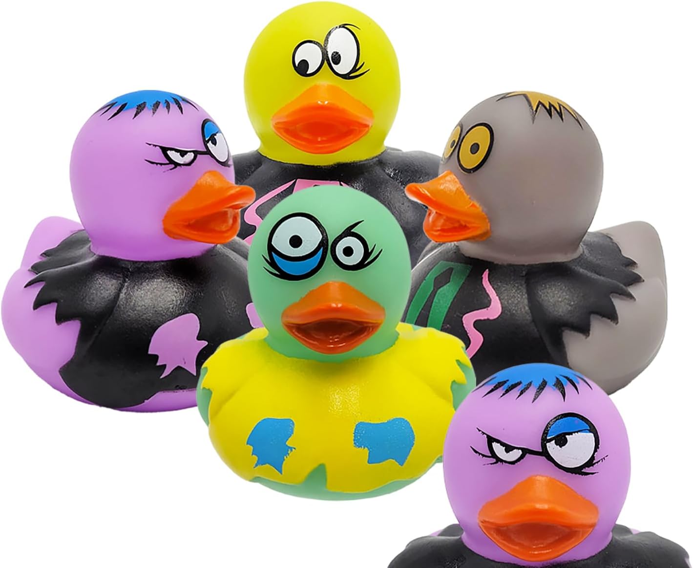 Halloween Zombie Rubber Duck Toy Duckies for Kids, Bath, Birthday Baby Showers Summer Beach and Pool Activity, 2" (50-Pack)