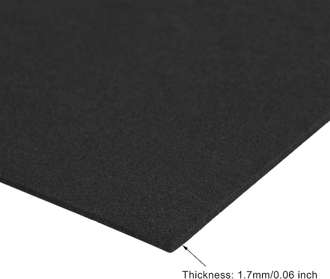 uxcell Black EVA Foam Sheets 11 x 8 Inch 1.7mm Thickness