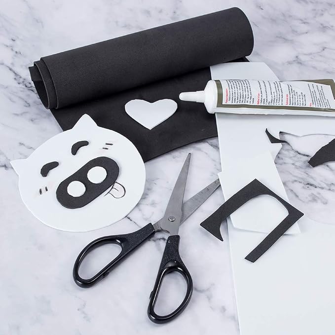 BENECREAT 20 Sheets Black & White A4 EVA Foam - 2mm Thick Craft Foam