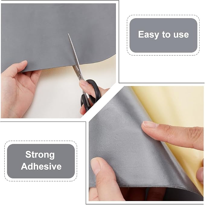 BENECREAT 79x16 Inch EVA Foam Rubber Roll Adhesive, 1mm Gray Adhesive Foam