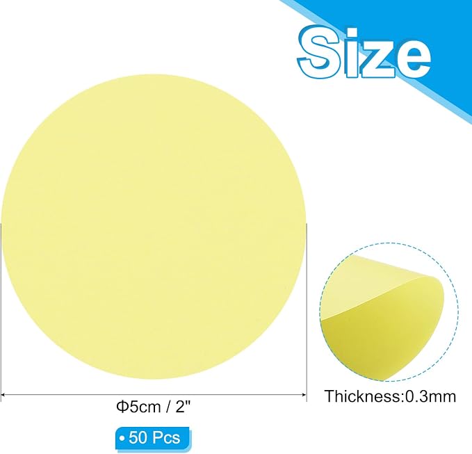 PATIKIL 2inch Circle Card Stock, Light Yellow