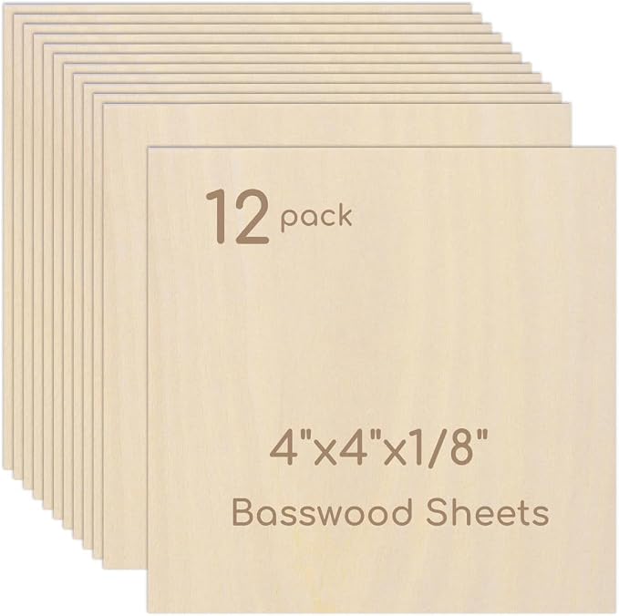 12 Pack Plywood Sheets, Unfinished Wood Boards Blanks