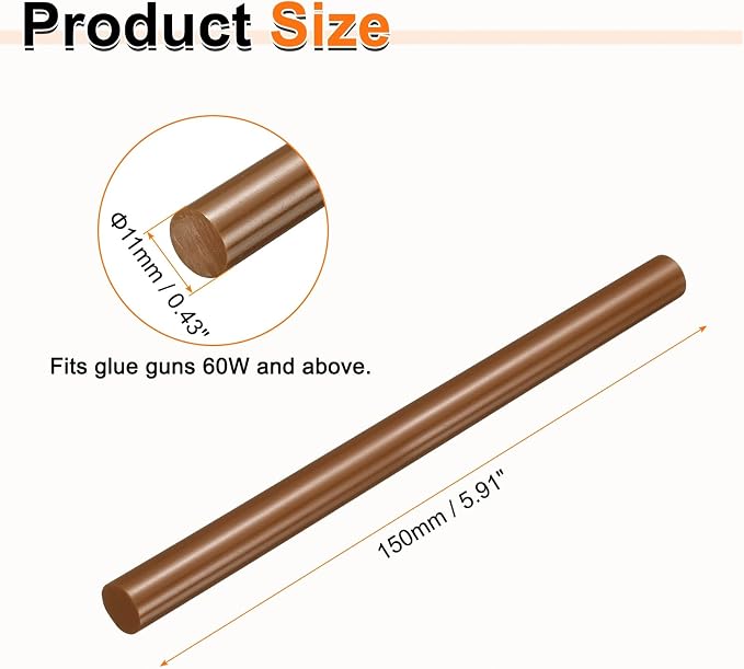 HARFINGTON 10pcs Hot Glue Sticks 0.43" Dia x 5.91" Long EVA Mini Hot Melt