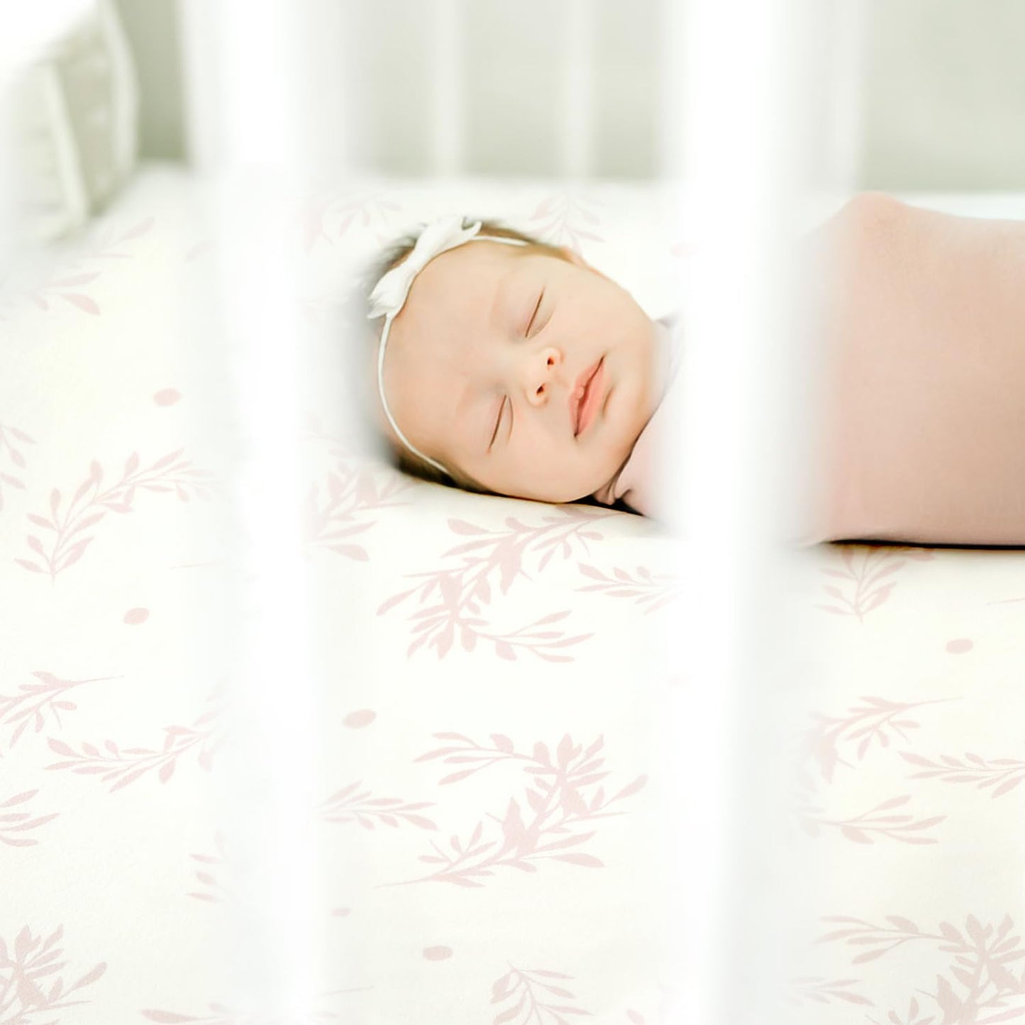 Fitted Crib Sheets Set 2 Pack, Ultra Soft Stretch Jersey Knit Crib Sheet Fit All Standard Crib Mattress Pads Safe and Snug, Crib Fitted Sheet for Baby, Beautiful Flowers and Insects Pattern