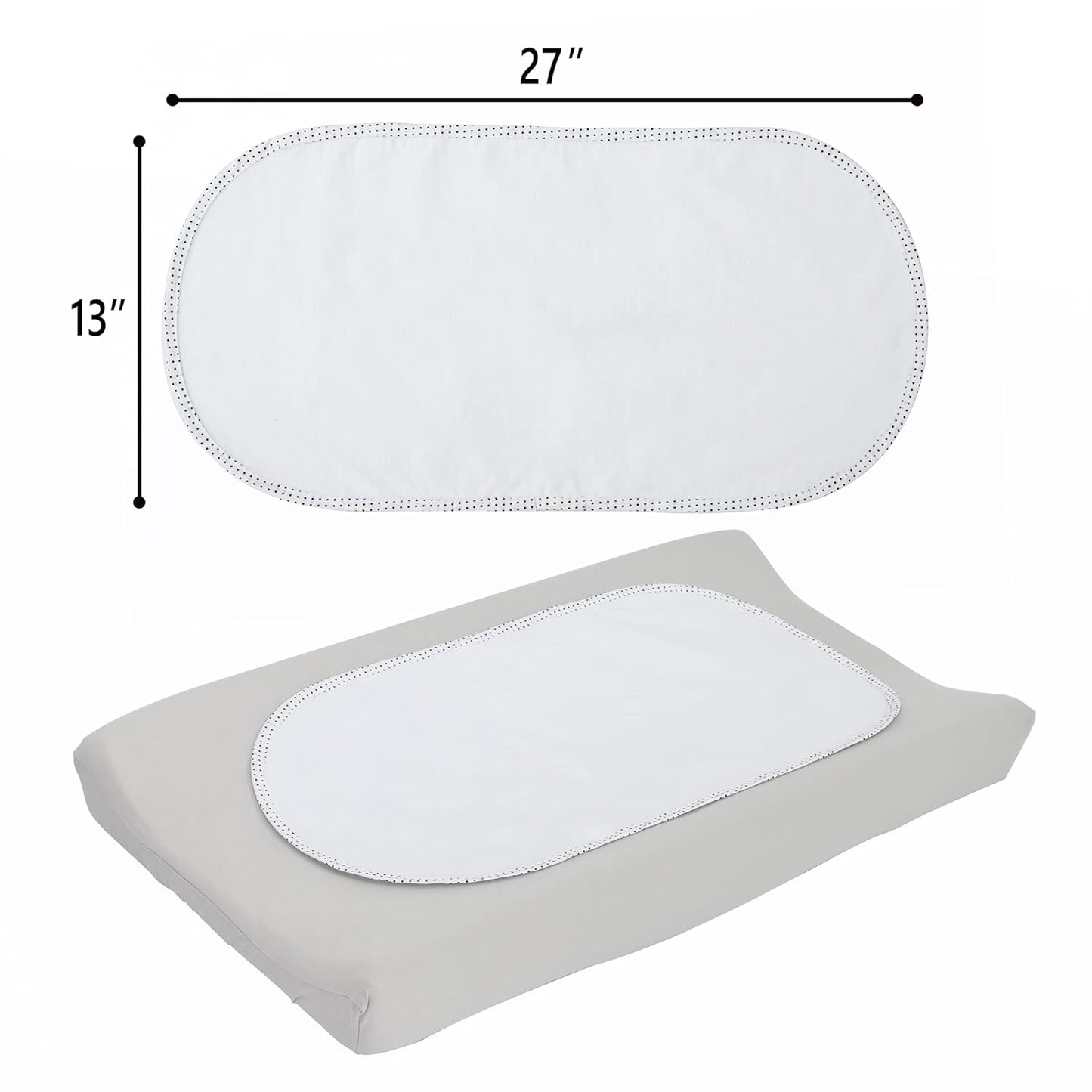 TILLYOU Waterproof Changing Pad Liners 6 Pack, 100% Cotton Reusable Cloth Diaper Liners, White