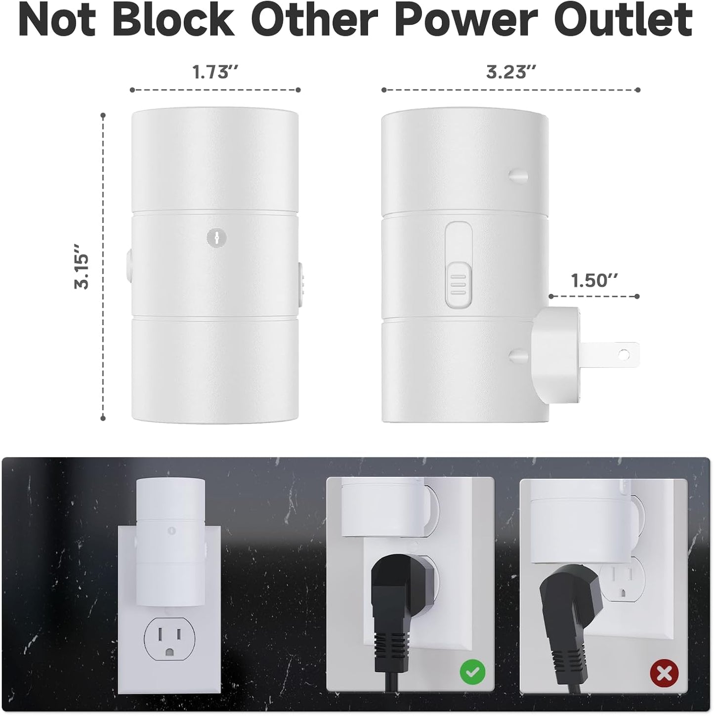 NIORSUN Night Lights Plug into Wall, Dimmable with 3 Color Modes & Auto On/Off Sensor, Ultra-Slim Nightlight for Hallway, Bathroom, Bedroom, Nursery, Kitchen (10 Pack, White)