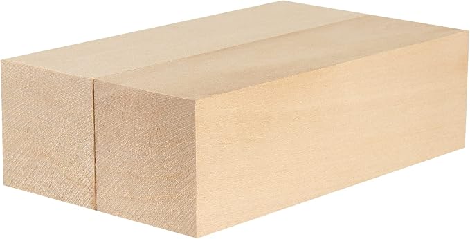 JAPCHET 12 Pieces 5 x 1-1/2 x 1-1/2 Inch Basswood Carving Blocks, Natural