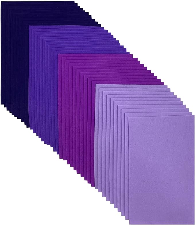 Jtnohx Soft Felt Sheets, 8x12 inches Assorted Craft Felt Fabric, 1.4mm Thick