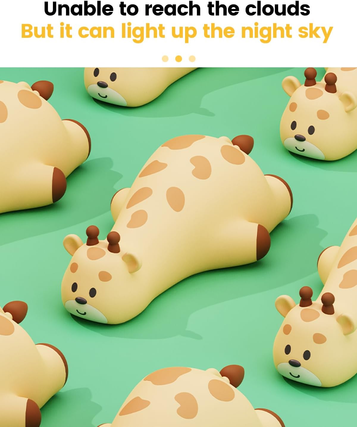Kids Night Light Giraffe, Silicone Tap Control Bedside Lamp with Time Auto-Off, Cute Portable LED Nursery Light for Baby, Toddler, Bedroom