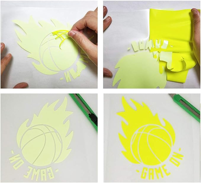 guangyintong Fluorescent Heat Transfer Vinyl Neon Yellow HTV Rolls, HTV Vinyl