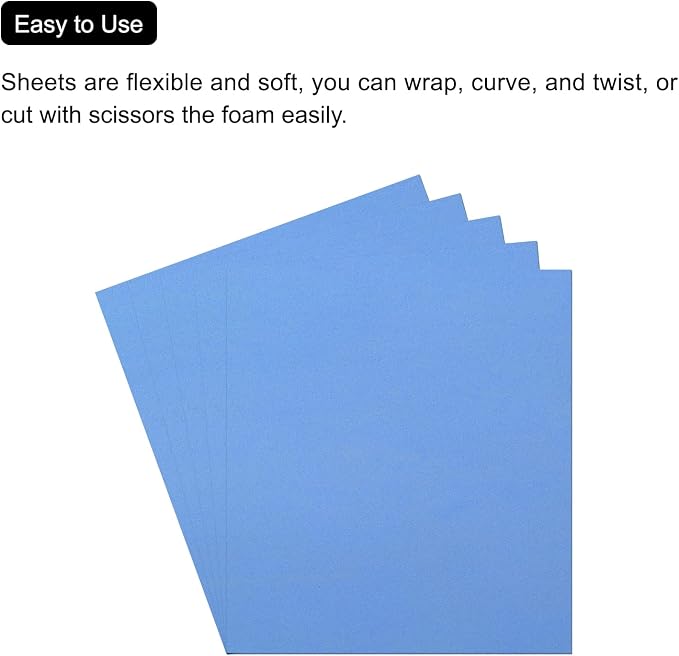 MECCANIXITY EVA Foam Sheets Grey Blue 19.7 Inch x 17.7 Inch 0.8mm Thick Crafts