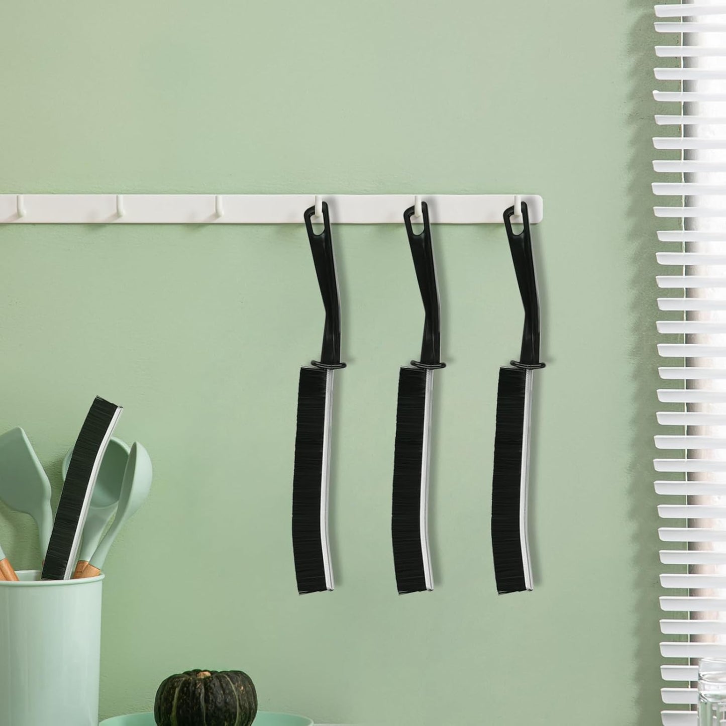 5PCS Crevice Cleaning Brush,Gap Cleaning Brush, Slim Flat Curved Brush for Narrow Gaps,Deep Crevices and Small Spaces,Hard Bristle Brush,Easy to Clean, No Residue, Kitchen & Bathroom Cleaning