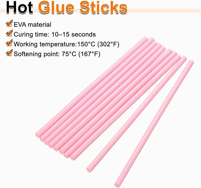 HARFINGTON 10pcs Hot Glue Sticks 0.28" Dia x 5.91" Long EVA Mini Hot Melt