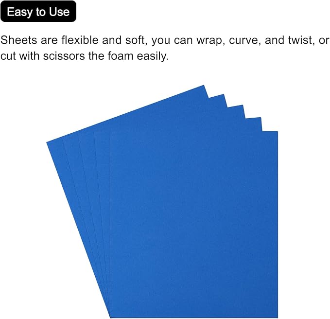 MECCANIXITY EVA Foam Sheets Sky Blue 19.7 Inch x 19.7 Inch 1mm Thick Crafts