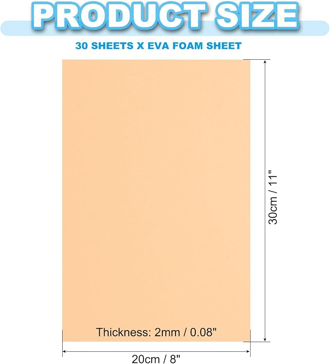 PATIKIL 30 Pack EVA Foam Sheets, Light Khaki