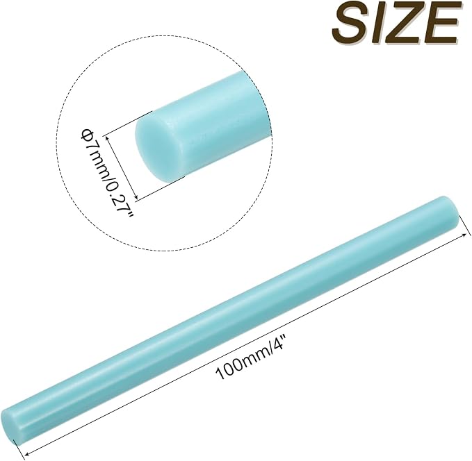 uxcell Mini Hot Glue Sticks for Glue Gun 7mm x 100mm Water Blue 12pcs