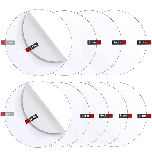 Enoin 9pcs 5 Inch Round Clear Acrylic/Plexiglass Sheet Disc Circle Plastic