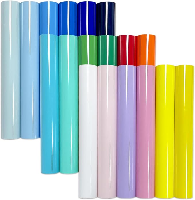Efuncro- Heat Transfer Vinyl Boho Color Sheets 12" x 10" 18 Pack PU Iron-On