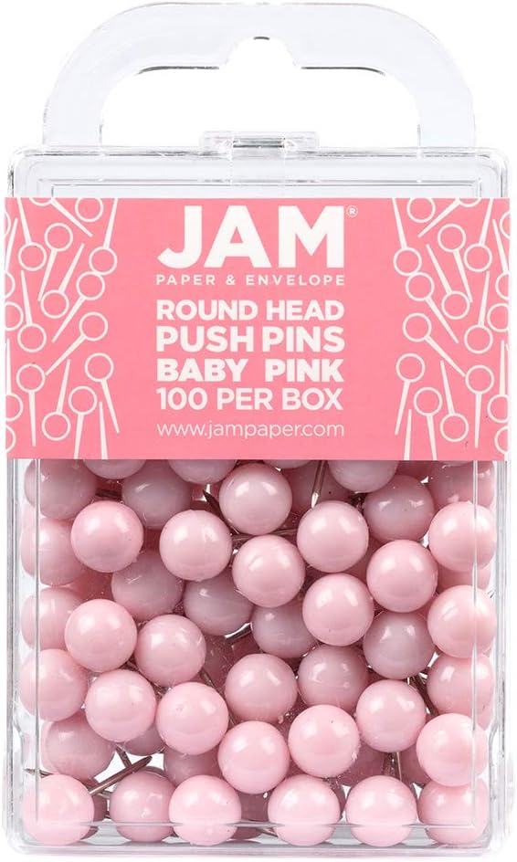 JAM PAPER Colorful Push Pins