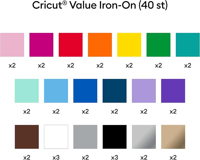 Cricut® Value Iron-On, Rainbow Sampler - 12 in x 12 in | HTV Heat Transfer Vinyl