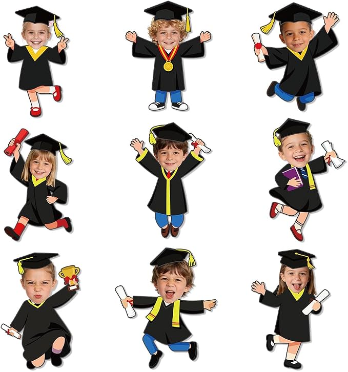 90 Set Graduation Hat Gown Cutout Graduation Bulletin Board Decoration Black