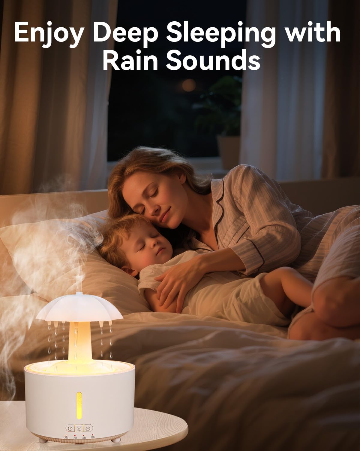 Missfly Aromatherapy Diffuser,Clouds and Cool Mist Humidifier,360° Rotatable,Super Quiet, Easy to Fill & Clean, Auto Shut-Off,300ml Essential Oil Diffuser for Bedroom Home and Office (White)
