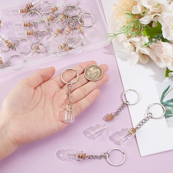 UNICRAFTALE 20Pcs Mini Glass Bottles 2ml Glass Vials
