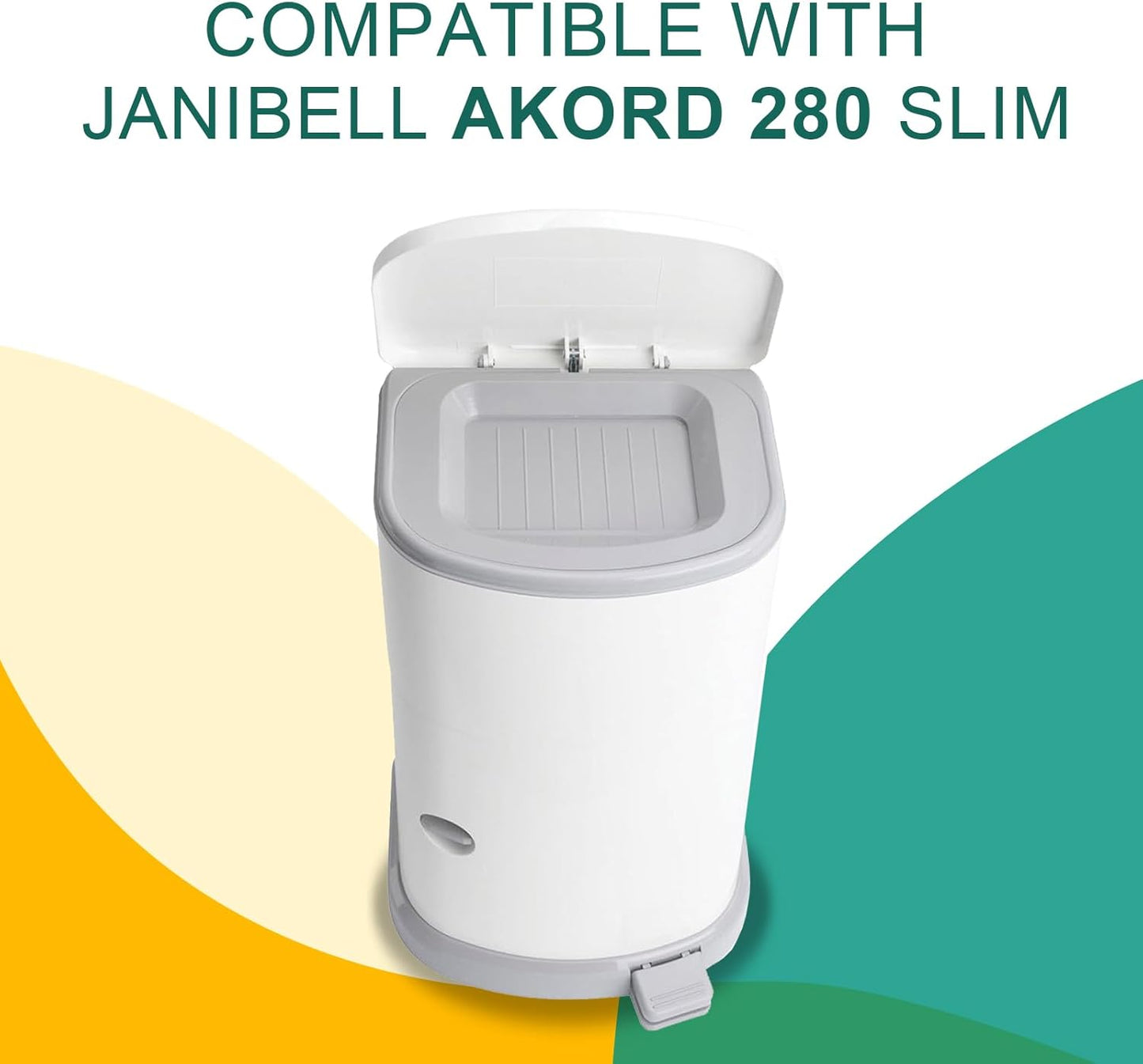 Adult Diaper Liner Refills Compatible with Janibell Akord 280 Slim 8 Pack for 2860 Diapers(Extra 10% Length&30% Thickness) Incontinence Disposal System Plant Scent to Eliminate Waste/Odor Resistant