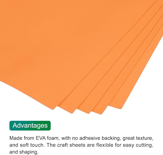 MECCANIXITY EVA Foam Sheets Orange 35.4 Inch x 19.7 Inch 2mm Thick Crafts Foam