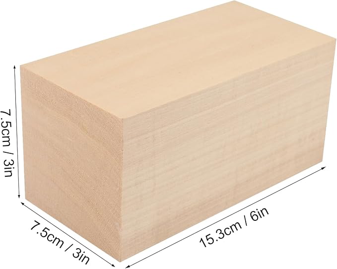 2 Pack Basswood Carving Blocks, Soft and Smooth, Easy Whittling and Carving