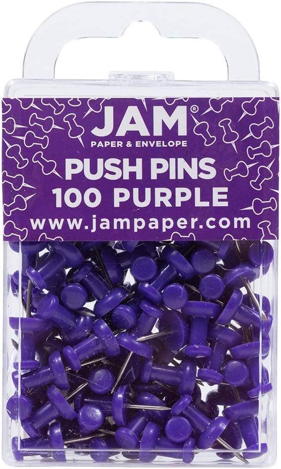 JAM PAPER Colorful Push Pins