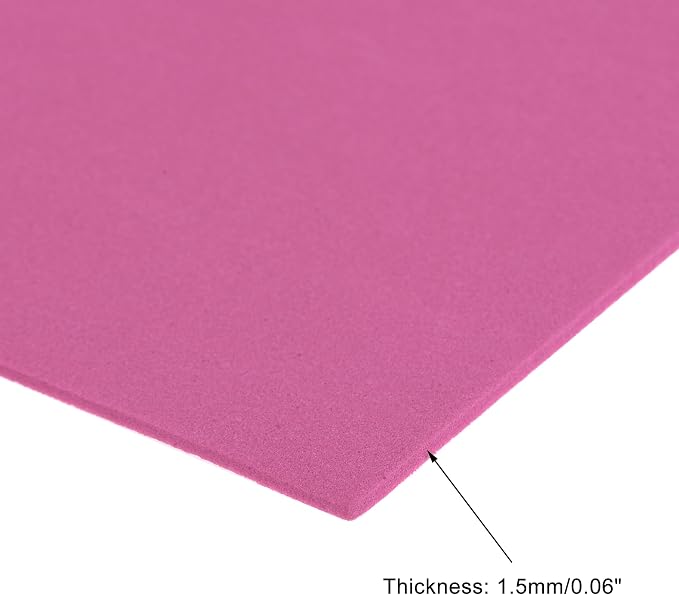 uxcell Rose EVA Foam Sheets, 11.8x7.9 in 2mm Thick Handicraft Foam Paper