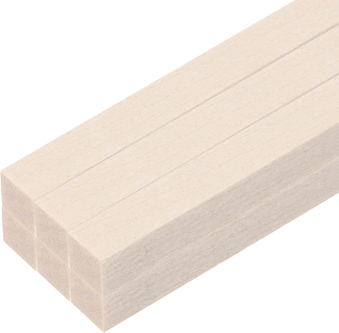 MECCANIXITY 6pcs Wood Sticks, 1/4"x 1/4" x 15" Rectangle Wooden Cube Wood