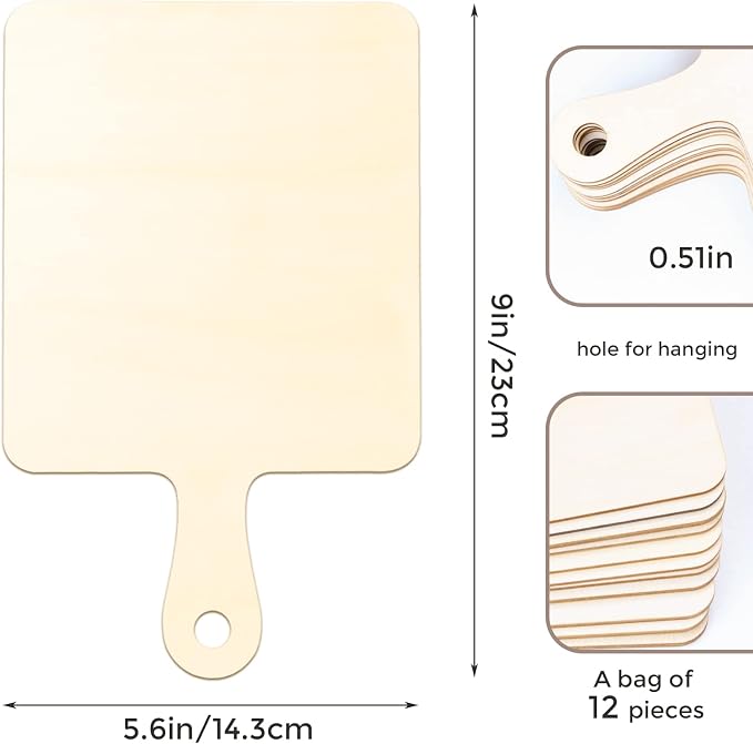 Oomcu 12 PCS Wooden Mini Cutting Board
