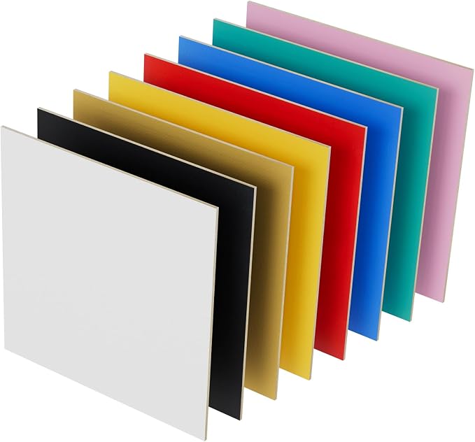 8 Pack Multi-Color Basswood for Laser Cutting, for Laser Engraving, DIY Craft