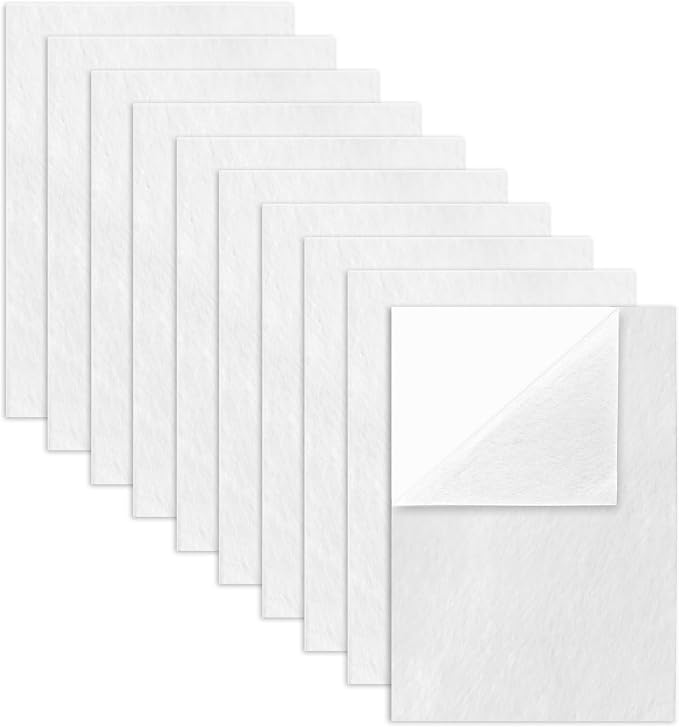 Bonsicoky White Self Adhesive Felt Sheets, 10 Pack, A4 Size | Felt Fabric
